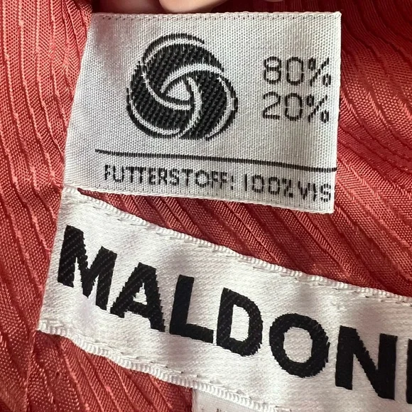 Maldone Chic Women's Wool Vintage Blend Coral Coat - 12 - Picture 9 of 11